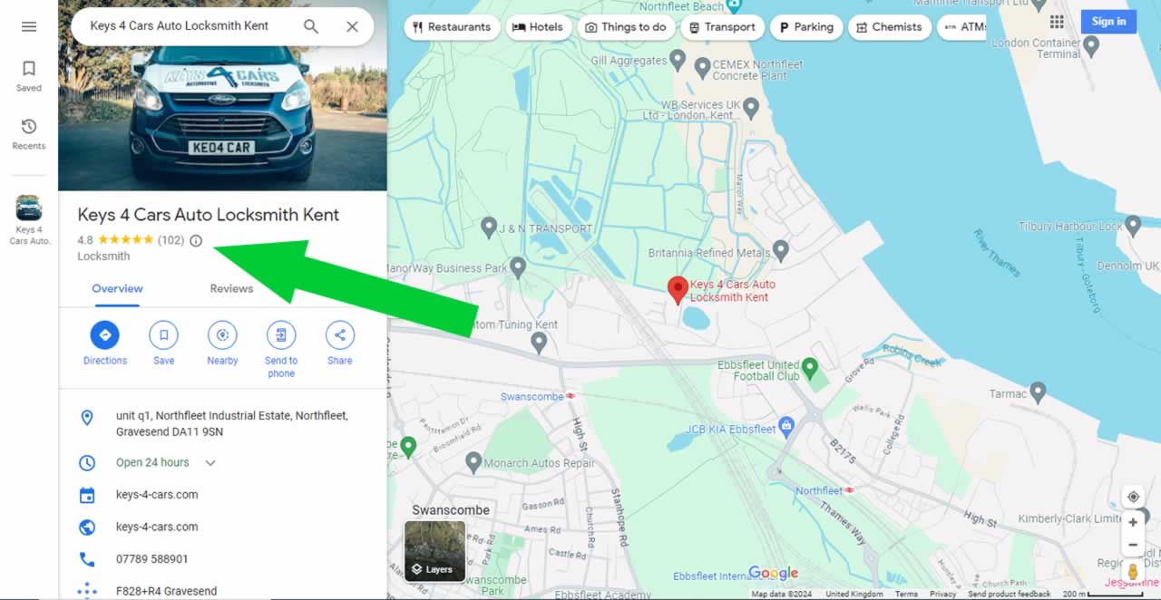 Keys 4 Cars Google reviews