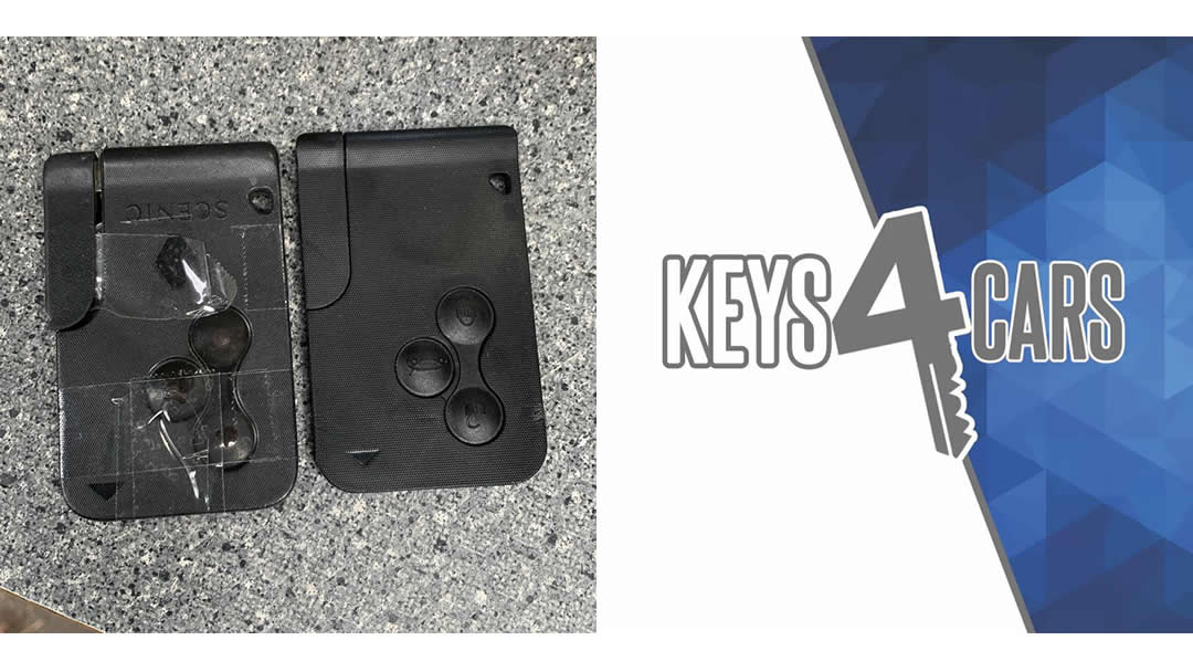 A replacement Renault key card/fob